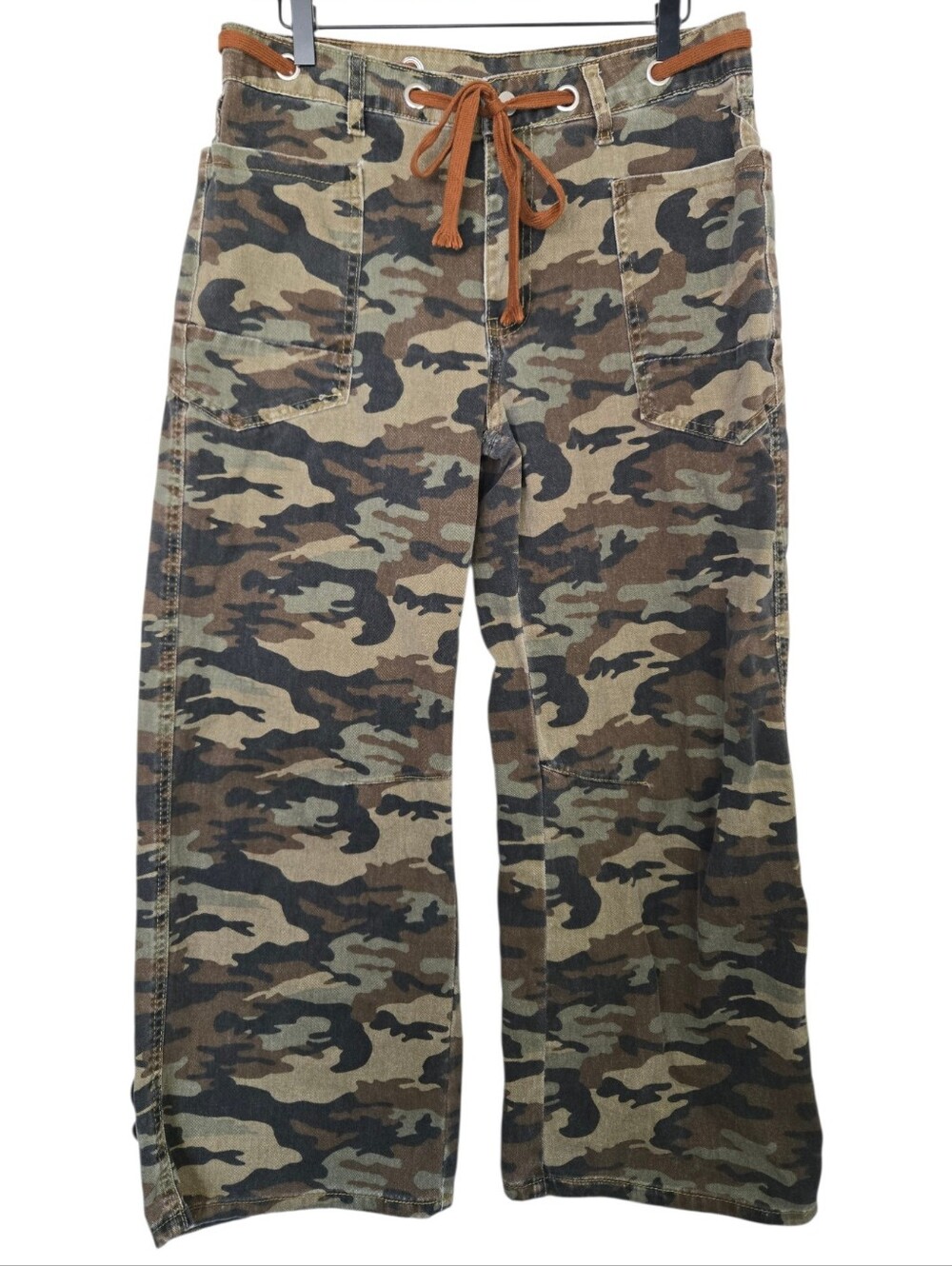 🪖 HME Camo Wide Leg Utility Pants | Size XL | Drawstring Waist | Cargo Style - Picture 2 of 6